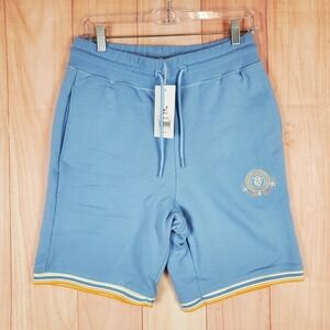 Staple Pigeon Sweat Shorts Mens S Light Blue Logo Cotton Fleece Lined Drawstring